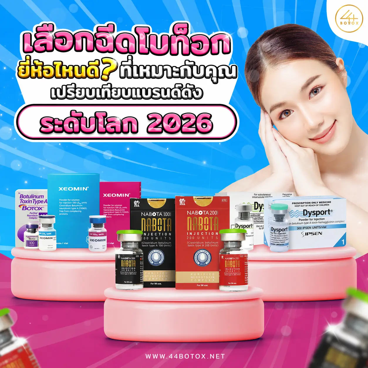 ฉีดโบท็อกยี่ห้อไหนดี