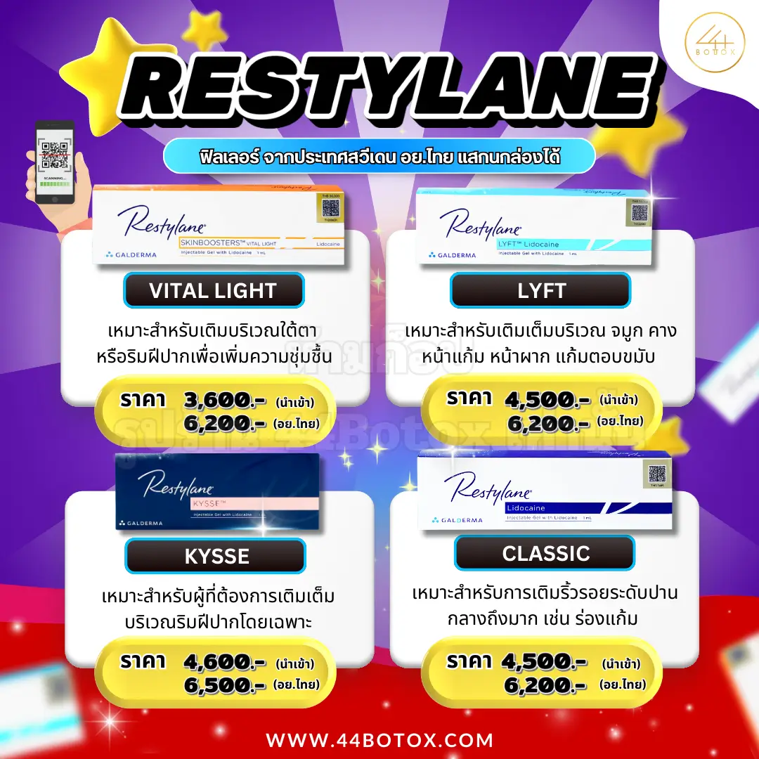 ฟิลเลอร์ยี่ห้อไหนดี Restylane